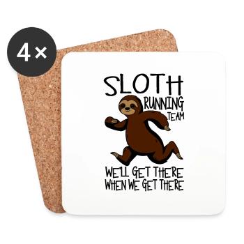 Sloth Running - Coasters (set of 4) - white - Front