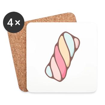Colorful Marshmallow - Coasters (set of 4) - white - Front