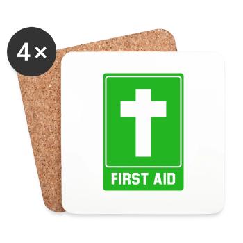 Cross First aid - Coasters (set of 4) - white - Front