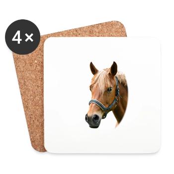 Cheval. Cheval. - Dessous de verre (lot de 4) - blanc - Devant