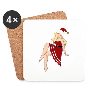 A Pin-Up for Christmas - Coasters (set of 4) - white - Front