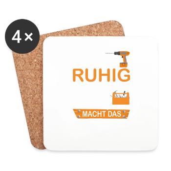 Bleib ruhig - der Opa macht das schon - Untersetzer (4er-Set) - Weiß - Vorne