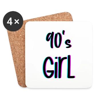 90's girl year 1990 gift idea - Coasters (set of 4) - white - Front