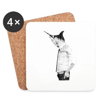 fish head - Coasters (set of 4) - white - Front