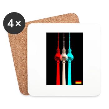 Berlin TV Tower - Coasters (set of 4) - white - Front