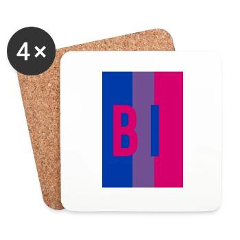 Bi LGBT - Coasters (set of 4) - white - Front