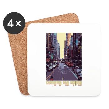 Gaming Big Apple - NYC Retro GTA Gamer-Design - Untersetzer (4er-Set) - Weiß - Vorne