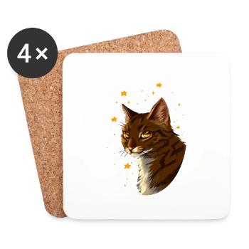 Brambleclaw Bramblestar Brombeerkralle Katze Tiger - Untersetzer (4er-Set) - Weiß - Vorne