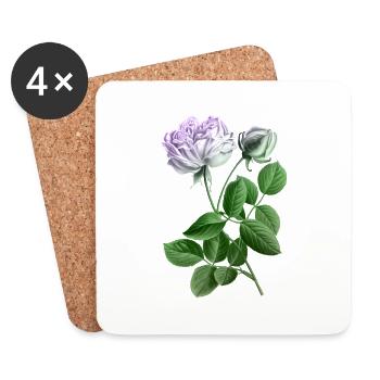 Rose - Untersetzer (4er-Set) - Weiß - Vorne