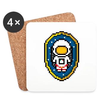 Astronaut Badge (Pixel art/Space-Badge) - Untersetzer (4er-Set) - Weiß - Vorne