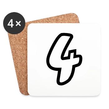 4 - Untersetzer (4er-Set) - Weiß - Vorne