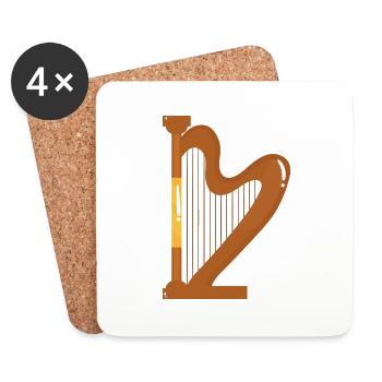 harpe - Dessous de verre (lot de 4) - blanc - Devant