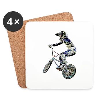 BMX - Untersetzer (4er-Set) - Weiß - Vorne