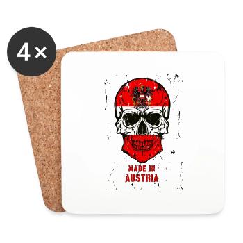 Made in Austria Hell coole-shirts ch/at - Dessous de verre (lot de 4) - blanc - Devant