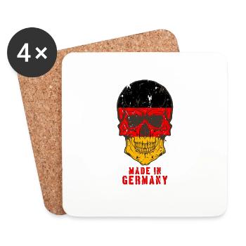 Made In Germany Dunkel coole shirts ch / at - Untersetzer (4er-Set) - Weiß - Vorne