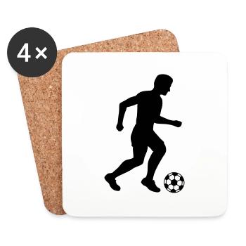 Footballer Sport Silhouette Design - Coasters (set of 4) - white - Front