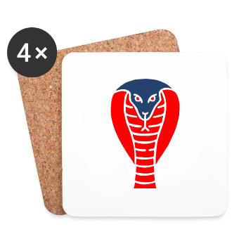 Symbole d’un serpent cobra indien - Dessous de verre (lot de 4) - blanc - Devant