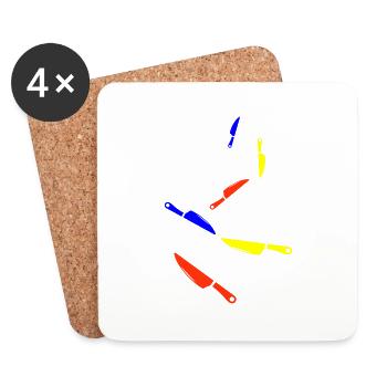 Messer icon - Untersetzer (4er-Set) - Weiß - Vorne