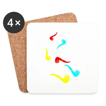 Fumer une pipe - Dessous de verre (lot de 4) - blanc - Devant