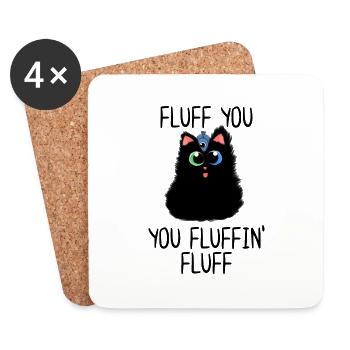 Fluff you You Fluffin' Fluff - Dessous de verre (lot de 4) - blanc - Devant