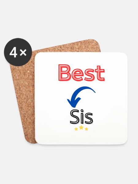 Beste Schwester / Beste Schwester - Untersetzer (4er-Set) - Weiß