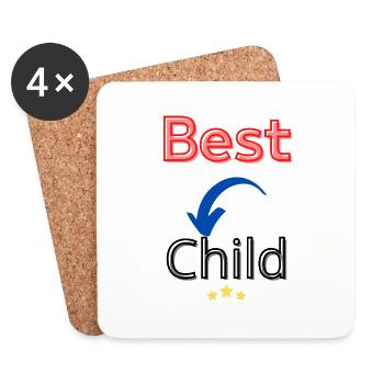 Best child / meilleur enfant - Dessous de verre (lot de 4) - blanc - Devant