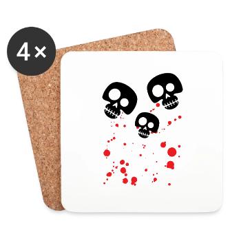Skullhead Combined With Blood - Coasters (set of 4) - white - Front