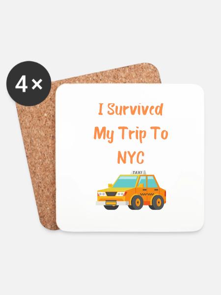 I Survived My Trip To NYC - Coasters (set of 4) - white