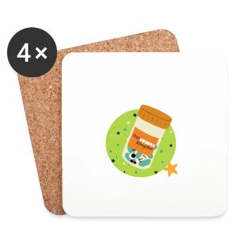 Kidney transplant survivor funny pun quotes - Coasters (set of 4) - white - Front