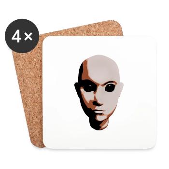 Mystical Creature with Black Eyes - Coasters (set of 4) - white - Front