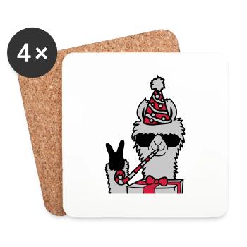 Birthday No Drama Llama - Coasters (set of 4) - white - Front