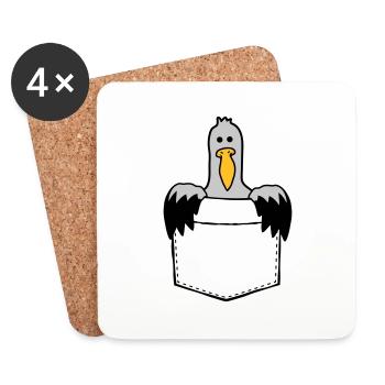Tasche Möwe Unterwegs mitnehmen - Untersetzer (4er-Set) - Weiß - Vorne