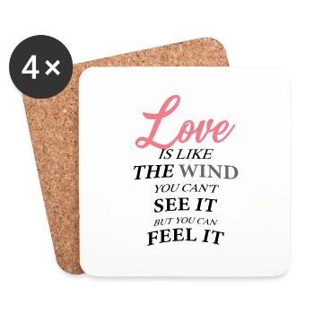 L’amour est comme le vent - Dessous de verre (lot de 4) - blanc - Devant