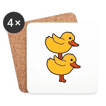 2 chicks stacked on top of each other - Coasters (set of 4) - white - Front