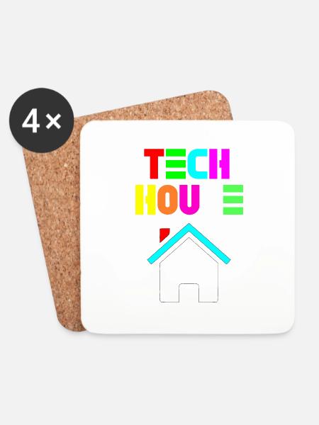 Tech-Haus 808 - Untersetzer (4er-Set) - Weiß