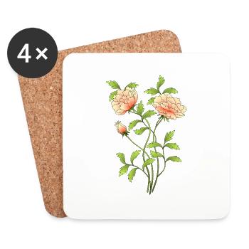 Fleur - Dessous de verre (lot de 4) - blanc - Devant