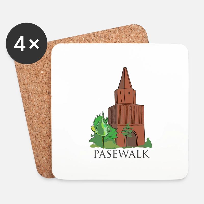 Pasewalk - Untersetzer (4er-Set) - Weiß