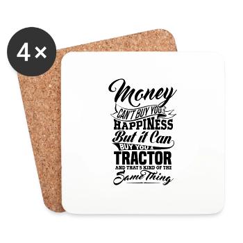 MONEY AND TRACTOR - Coasters (set of 4) - white - Front