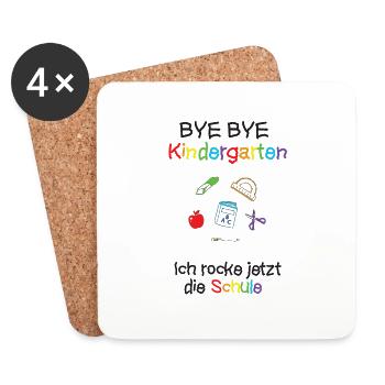 lustiges Design für den Schulanfang - Untersetzer (4er-Set) - Weiß - Vorne