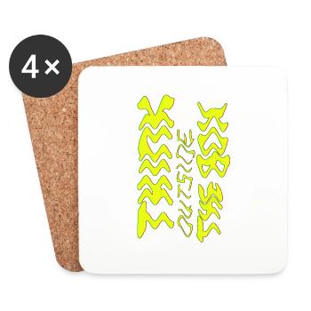 Pensez en dehors des sentiers battus pensées positives heureuses - Dessous de verre (lot de 4) - blanc - Devant