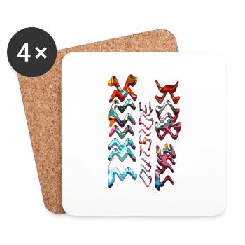 Think outside the box positive thoughts happy - Coasters (set of 4) - white - Front