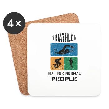 Triathlon not for normal people - Coasters (set of 4) - white - Front