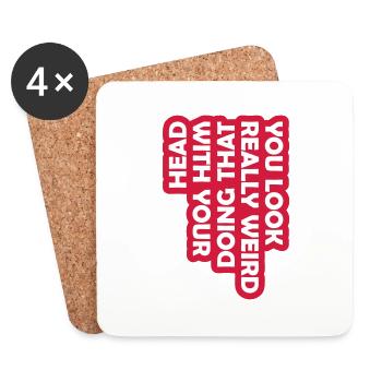 you look really weird - Coasters (set of 4) - white - Front