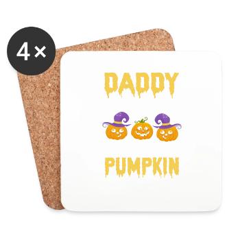 PAPA de la citrouille la plus mignonne dans le t-shirt Pat - Dessous de verre (lot de 4) - blanc - Devant