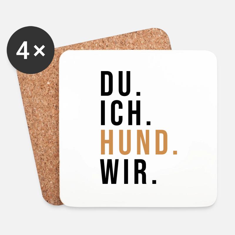 HUND WIR - Untersetzer (4er-Set) - Weiß