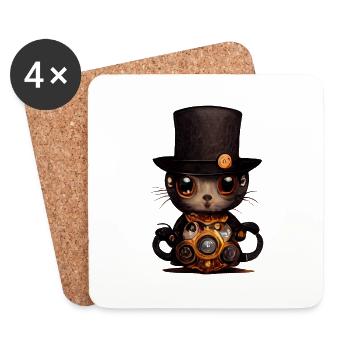 Elegant cat - Coasters (set of 4) - white - Front
