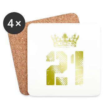 21 Number crown - Coasters (set of 4) - white - Front