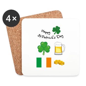 Einen schönen St. Patrick Tag. Festliches Design - Untersetzer (4er-Set) - Weiß - Vorne