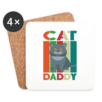 Cat Daddy - Untersetzer (4er-Set) - Weiß - Vorne