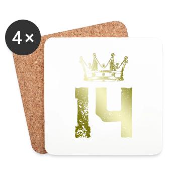 14 Couronne de numéros - Dessous de verre (lot de 4) - blanc - Devant
